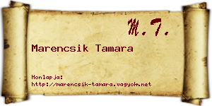 Marencsik Tamara névjegykártya